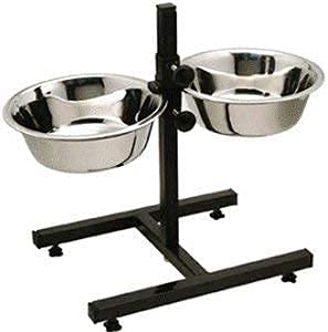 Woofy Stainless Steel Double Diner Food Bowl Stand For Dog 2 Bowls Medium Size