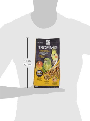 Hari Hagen Tropimix Enrichment Food for Cockatiels & Lovebirds, 2 lb. - HARI Parrot Food with Seeds, Fruit, Nuts, Vegetables, Gr
