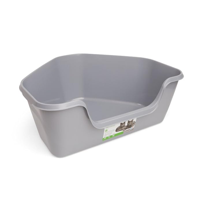 So Phresh High-Back Corner Grey Litter Box, 26.25' L X 21.5' W X 10' H