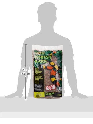 Exo Terra Forest Bark Natural Terrarium Substrate, 8 Quarts, Pt2752 | 100% Natural Fir Bark For Reptiles | Hygroscopic Moisture