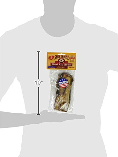 Smokehouse Pet Products 84063 Rib Beef Bone Treat For Dogs, 6-Inch
