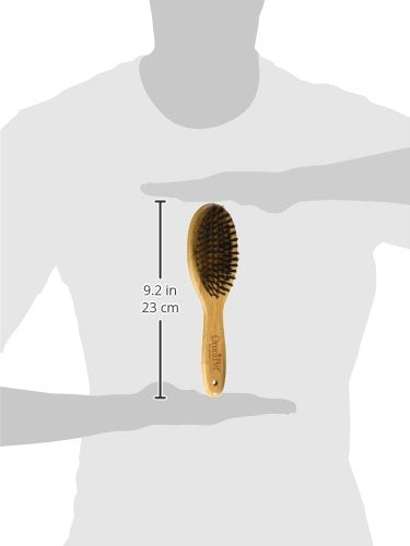 Omnipet Pro-Finish Bristle Grooming Brush With Carbonized Bamboo Handle, Medium, 8.5''