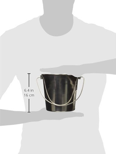 Proselect Stainless Steel Flat Sided Pails - Durable Pails For Fences, Cages, Crates, Or Kennels - 6'', 2-Quart