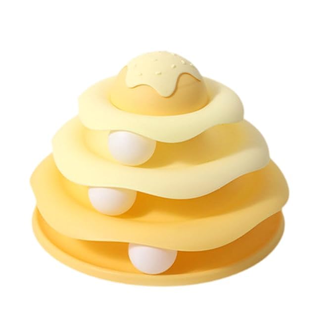 Furbies Cat Toy Roller Puzzle Toy Fun For Kitten Physical Exercise Cat Track Yellow