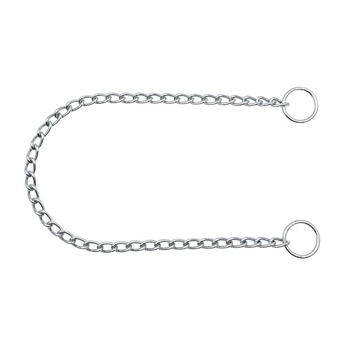 ChampWei Heavy Chain Dog Metal Collars, Adjustable Weather Proof Alloy Steel Necklace for Small Medium Large Dogs (Silver, 4XL)