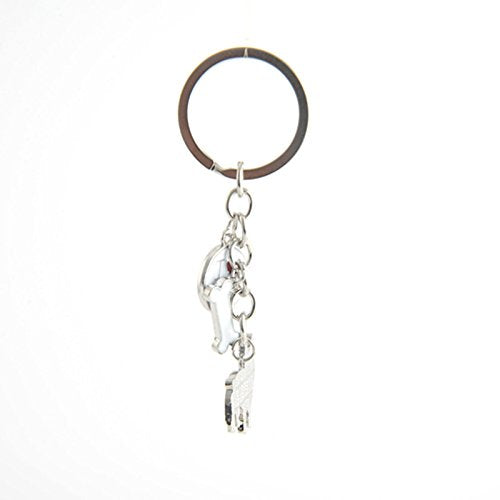 Harikaji Dog Keychain Ring, Cool Cute Pet Dog Keyring Bag Charm Mini Metal Key Ring Keyfob (Samoyed)