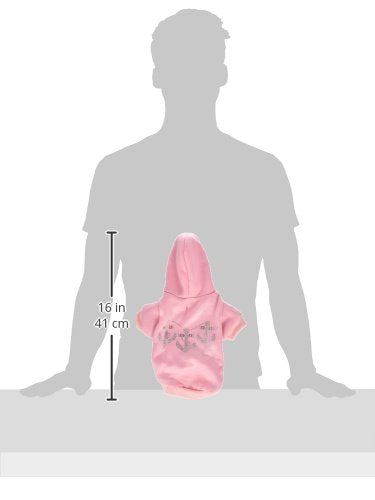 Mirage Pet Products 20-Inch Rhinestone Anchors Hoodies, 3X-Large, Pink