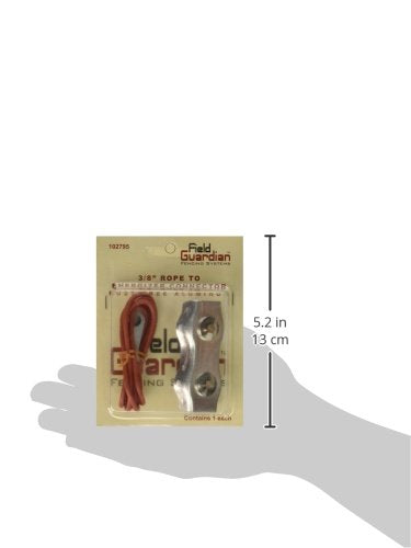 Field Guardian Polyrope To Energizer Connector, 3/8-Inch, Aluminum, Silver