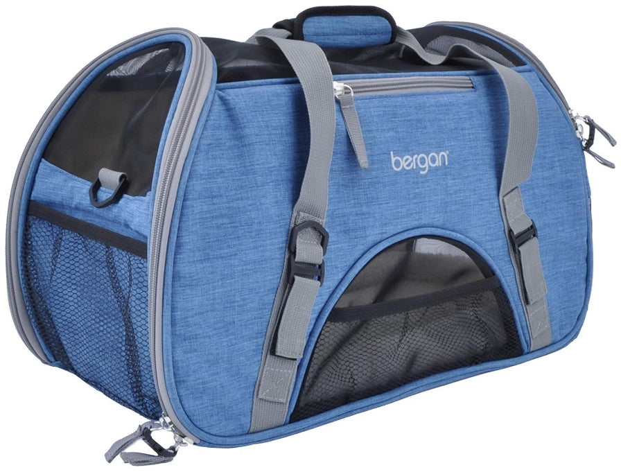 Coastal Pet Bergan Comfort Carrier - Safe And Comfortable For Dog & Cat Travel - Airline Friendly Soft And Breathable Carrier For Pet Owners - Heather Bermuda, 19' X 10' X 13'