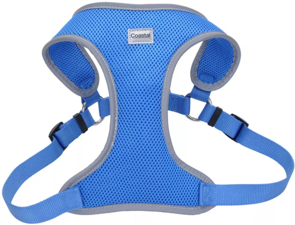 Coastal Pet Comfort Soft Reflective Wrap Adjustable Dog Harness - No-Pull Dog Harness For Small & Large Dogs - Blue Lagoon - 3/4' X 20'–29'