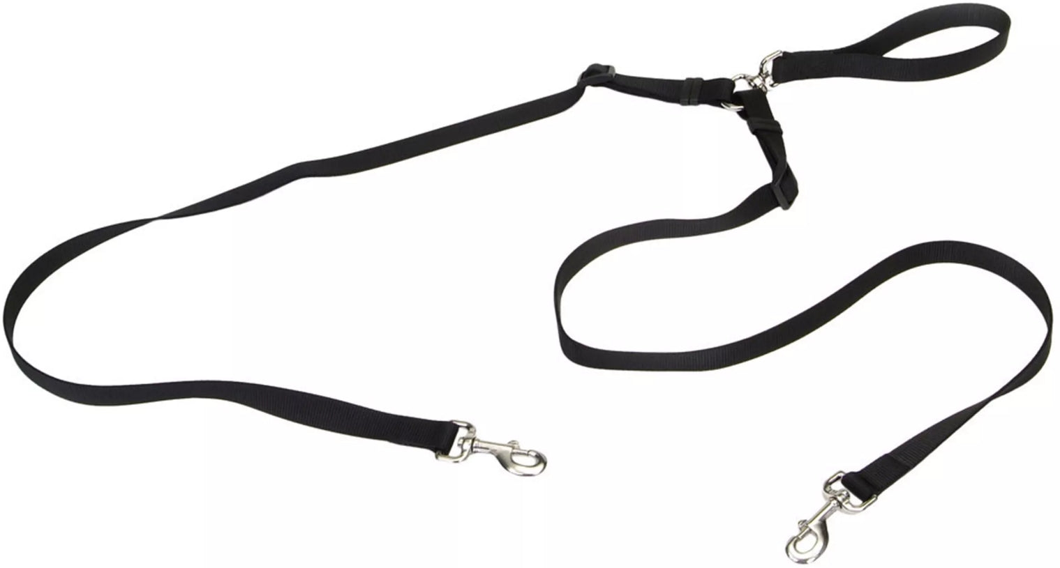 Coastal - 2 Dog Walker Tangle-Free Adjustable Leash, Black, 5/8' X 04'