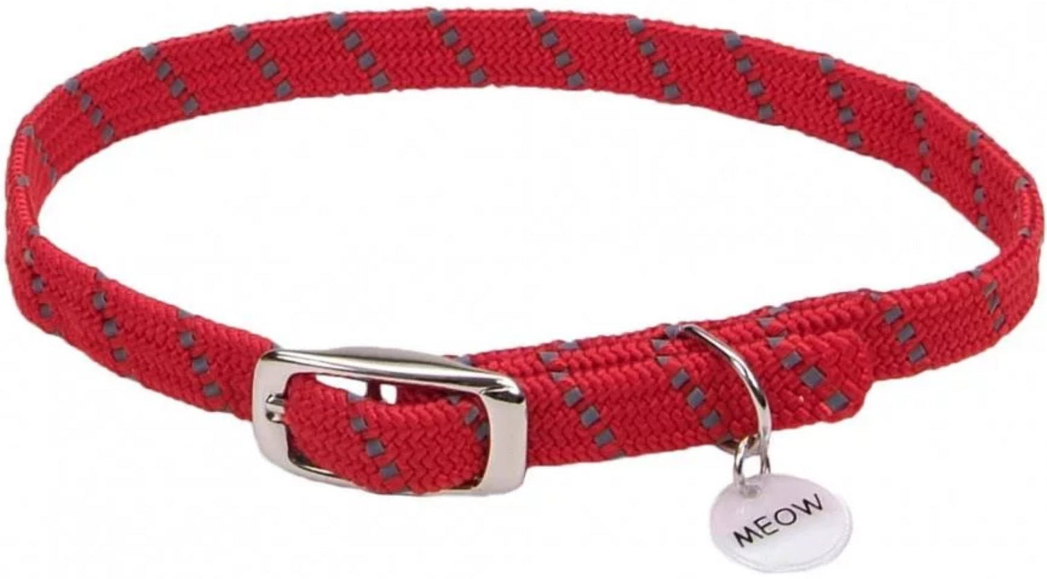 Coastal Pet Elastacat Reflective Safety Stretch Collar Red
