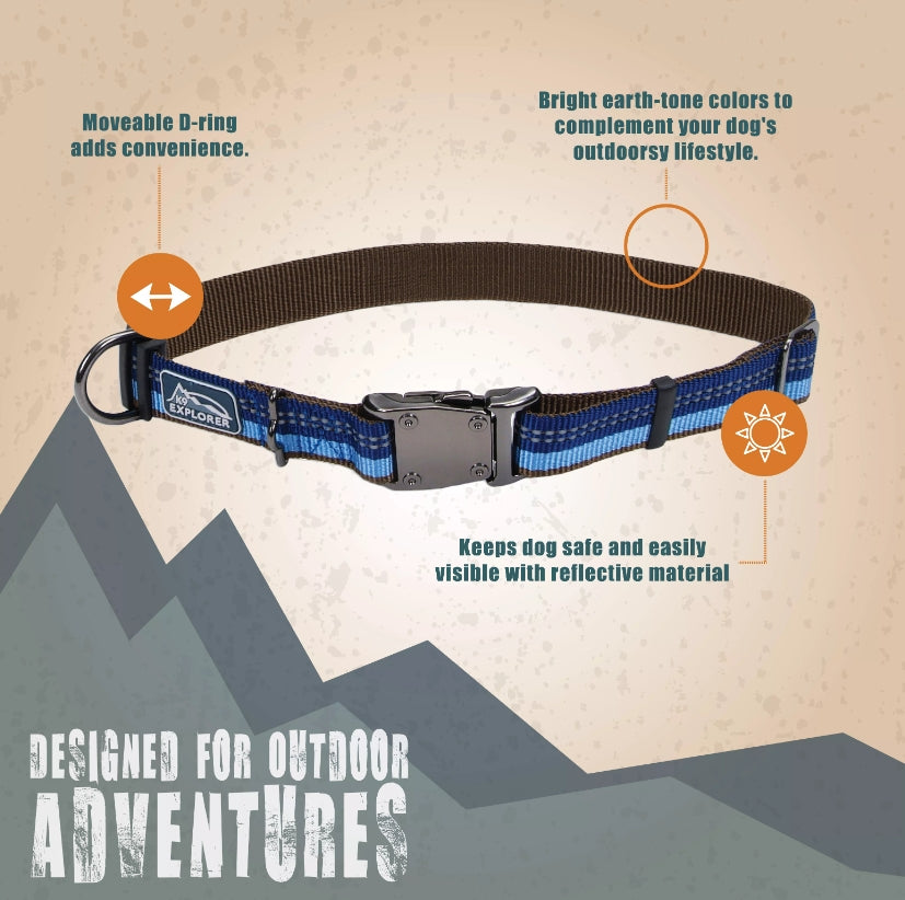 Coastal Pet - K-9 Explorer - Brights Reflective Adjustable Dog Collar, Canyon, 1' X 18'-26'
