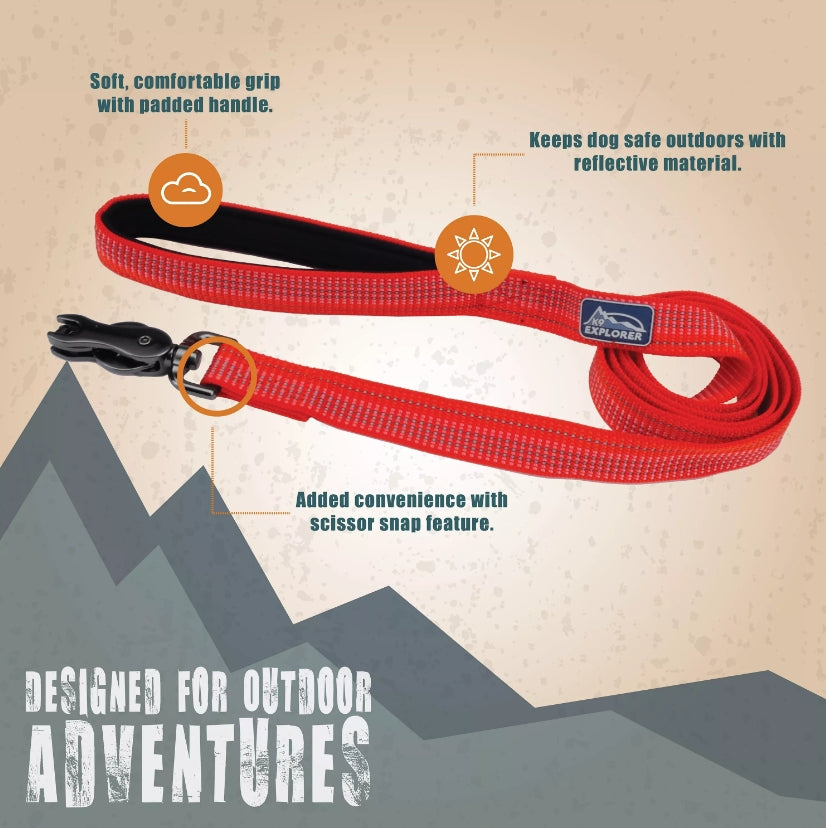 Coastal - K-9 Explorer - Brights Reflective Dog Leash, Ocean, 1' X 06'