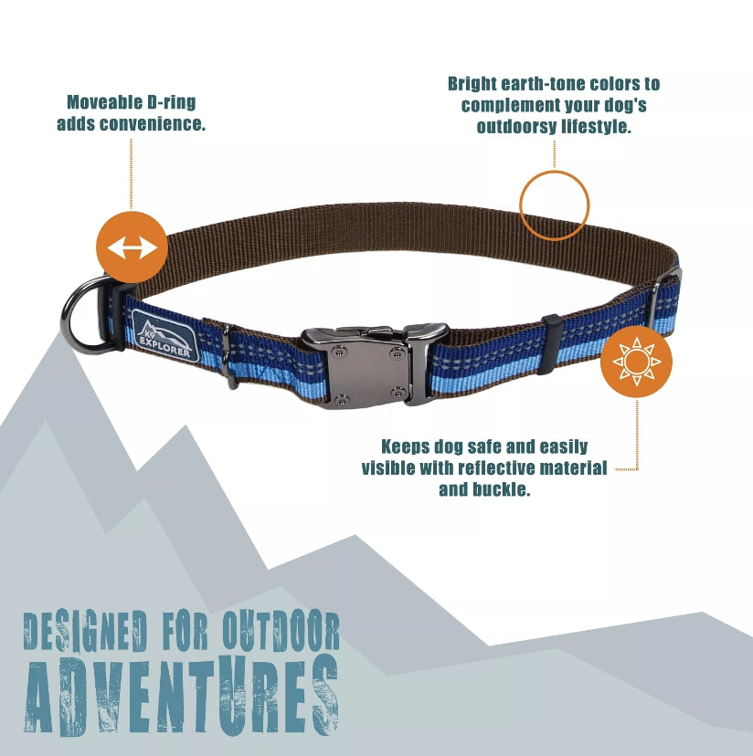 Coastal Pet K9 Explorer Reflective Adjustable Dog Collar Sapphire