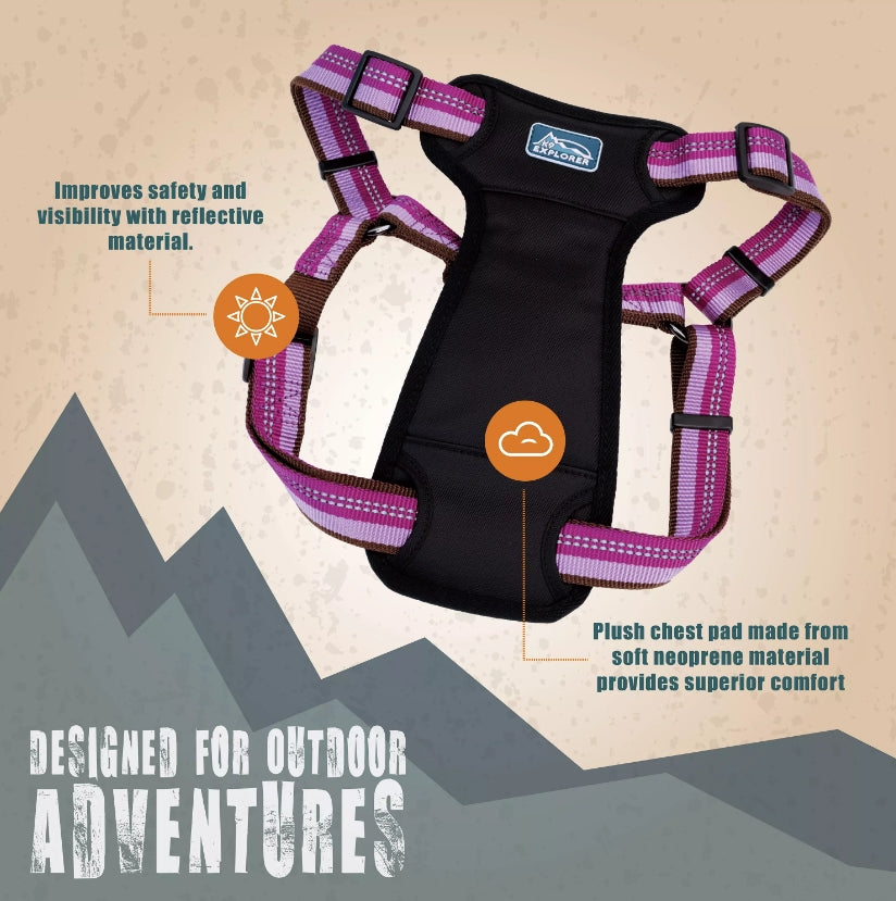 Coastal Pet K9 Explorer Reflective Adjustable Padded Dog Harness Sapphire Blue