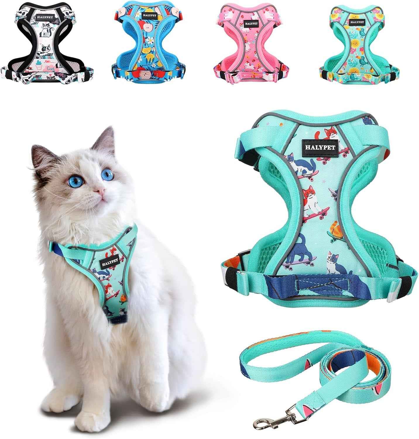 Escape-Proof Cat Harness & Leash Set with 59-Inch Leash, XS–M
