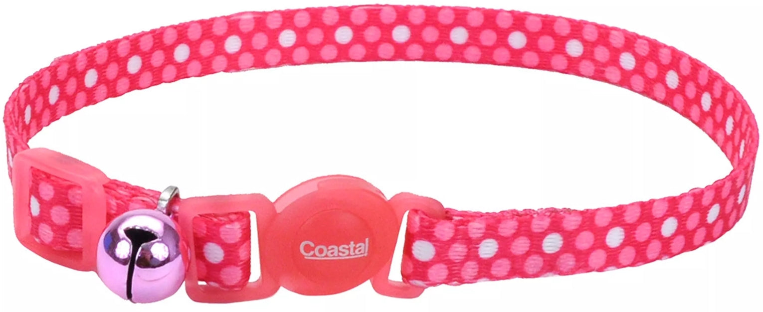 Coastal Pet Safe Cat Adjustable Breakaway Collar Pink Dot