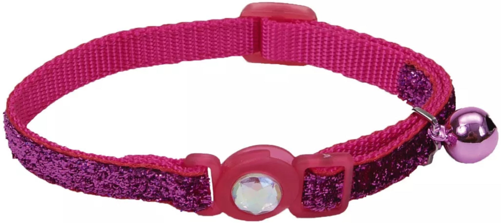 Coastal Pet Safe Cat Jeweled Buckle Adjustable Breakaway Collar Pink Glitter