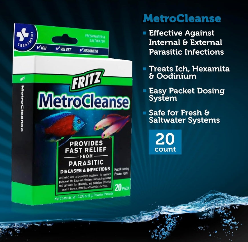 Fritz Aquatics MetroCleanse - 20 Pack Cleaning Wipes for Aquariums