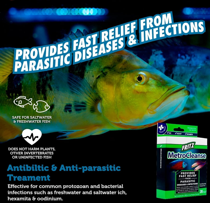 Fritz Aquatics MetroCleanse - 20 Pack Cleaning Wipes for Aquariums