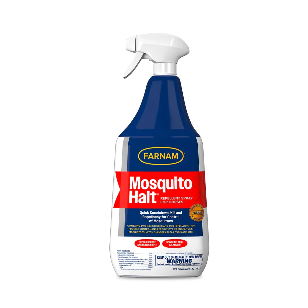 Farnam Mosquito Halt Horse Repellent Spray 32 oz. Fast Knockdown Mosquito & Flies