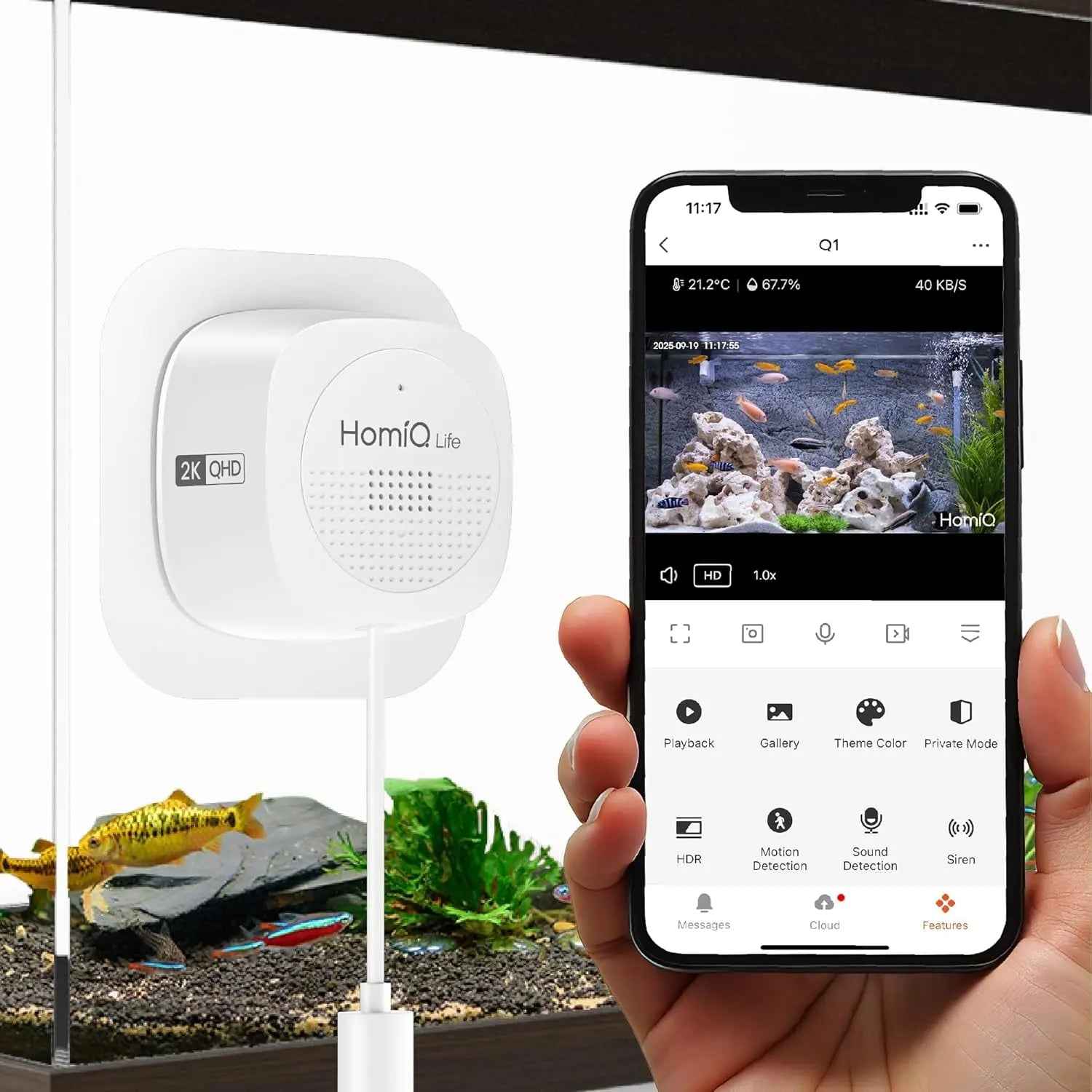 3MP 2K Pet Camera for Aquarium & Terrarium with Night Vision