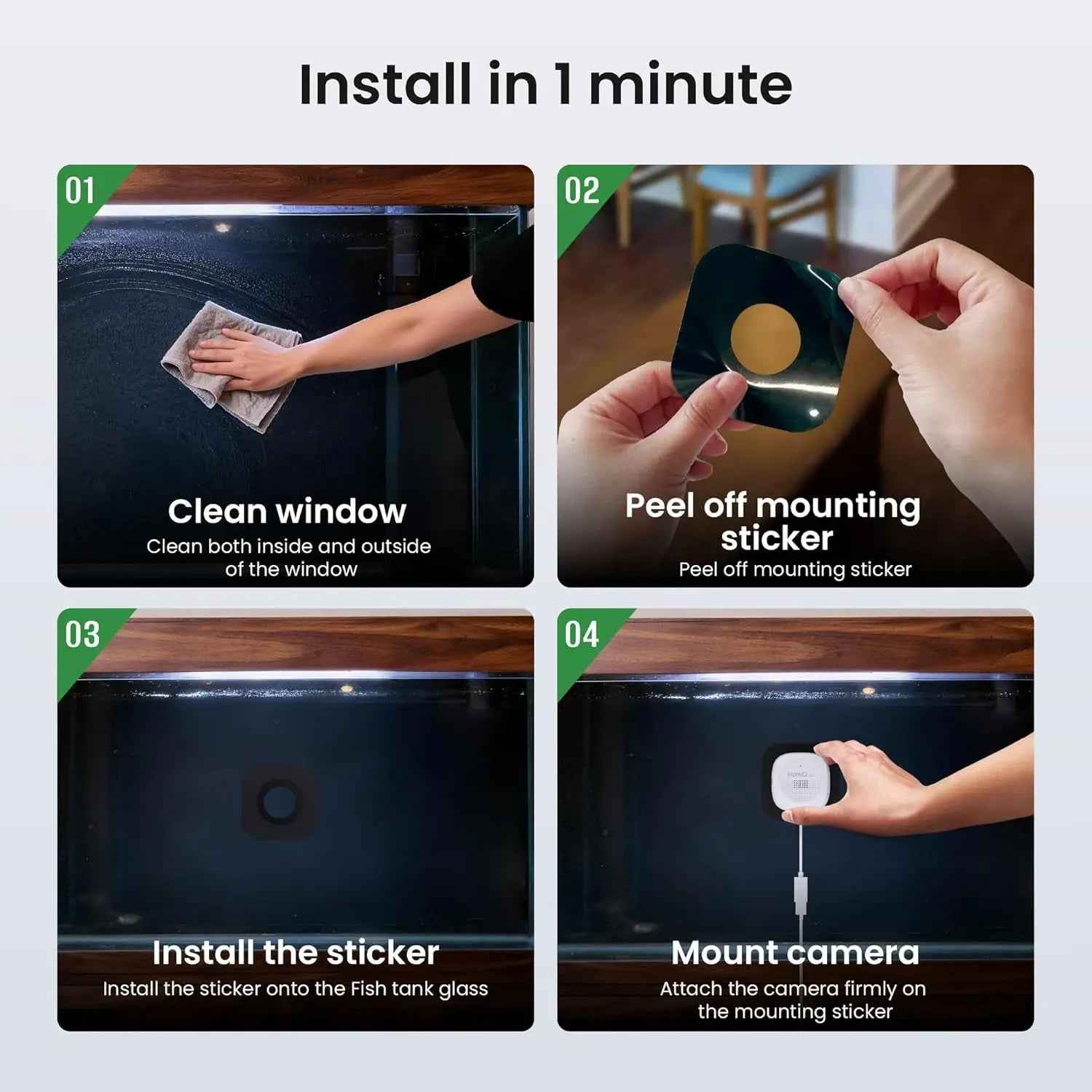 3MP 2K Pet Camera for Aquarium & Terrarium with Night Vision