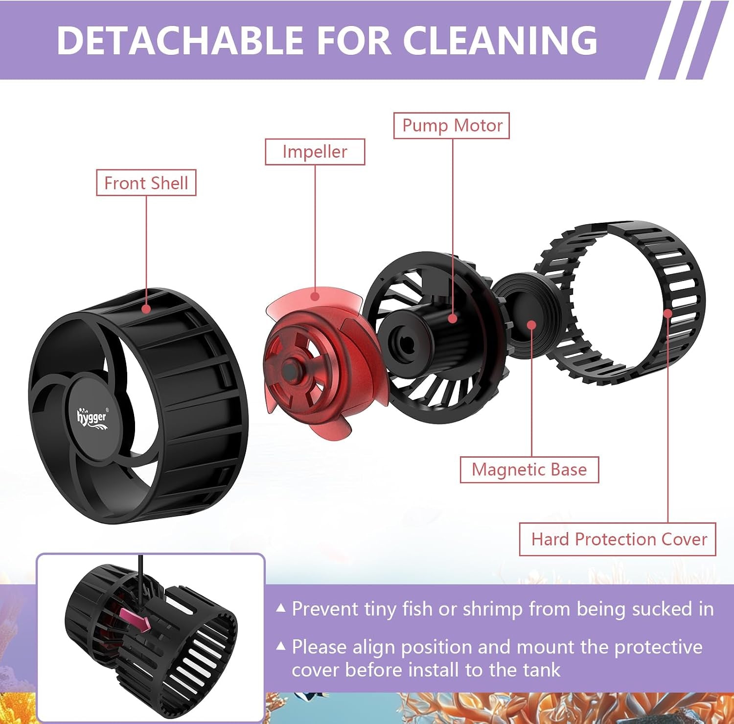 Hygger Aquarium Wave Maker 6W, 792 GPH Adjustable Circulation Pump