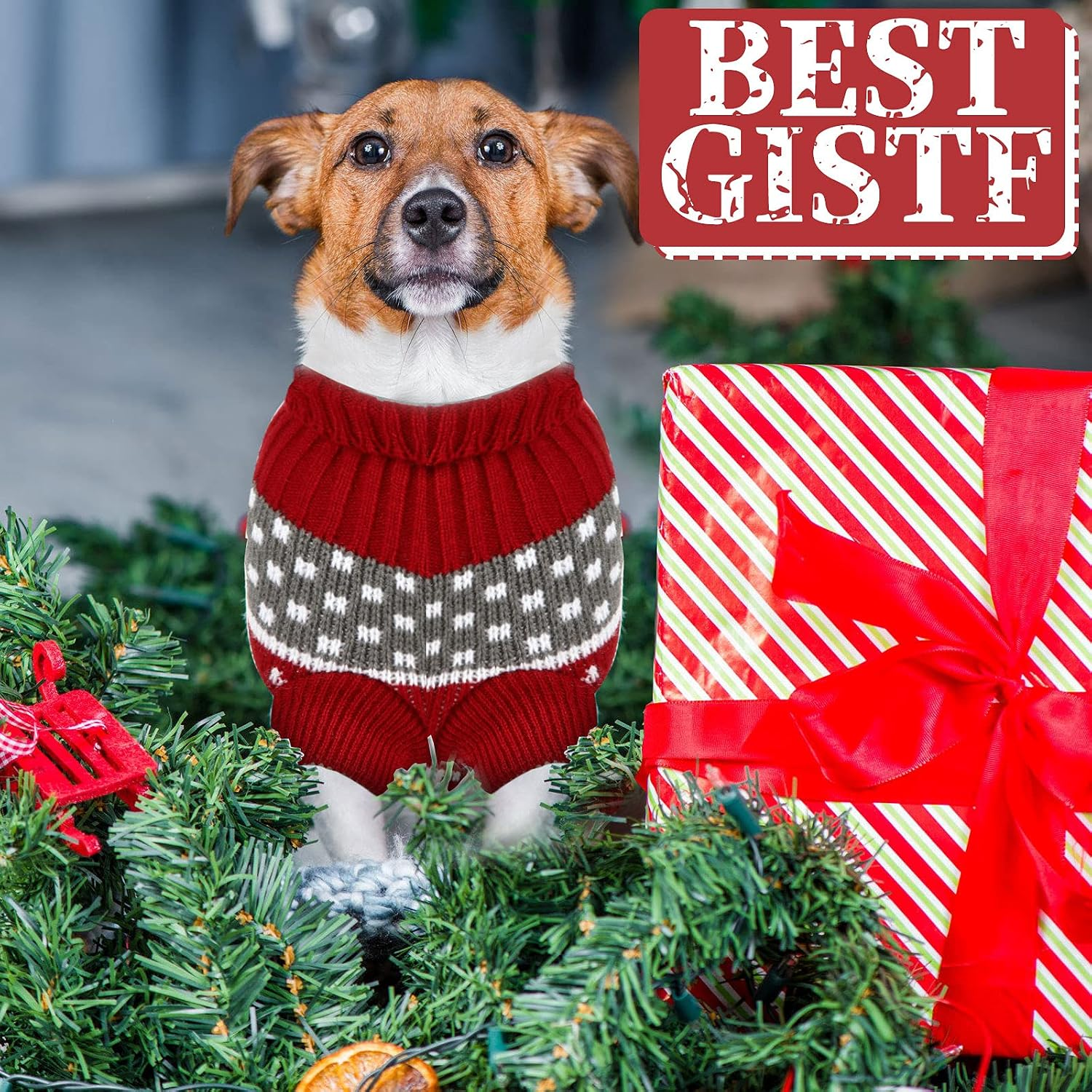 4-Pack Christmas Dog Sweaters – Festive Knit Pet Apparel, S–XL