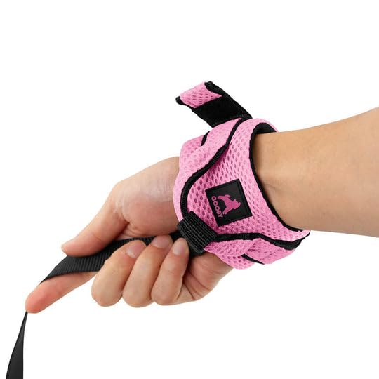 Gooby Soft Mesh Wrist Band Surfer Leash - Pink, 6 Ft - Comfortable Hands Free Leash With Elastic Band For Small, Medium And Larg
