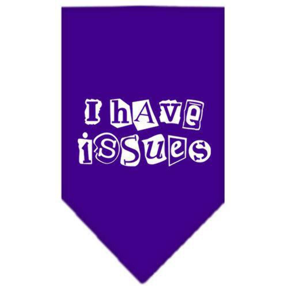 Mirage Pet Products I Have Issues Screen Print Bandana for Pets, Large, Purple