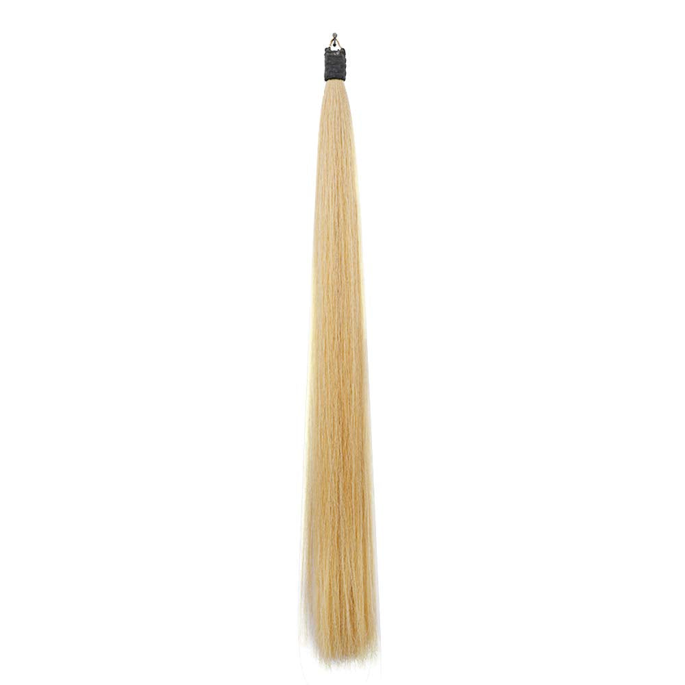 Y.J TAILS Horse Tail Extensions with Braided Horsehair Loop, Blunt Cut Bottom, 34-36 inches Long and 1 lb Weight (Palomino)