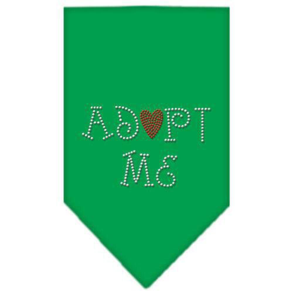 Pet and Dog Bandana Rhinestone, "Adopt Me" Cocoa Large