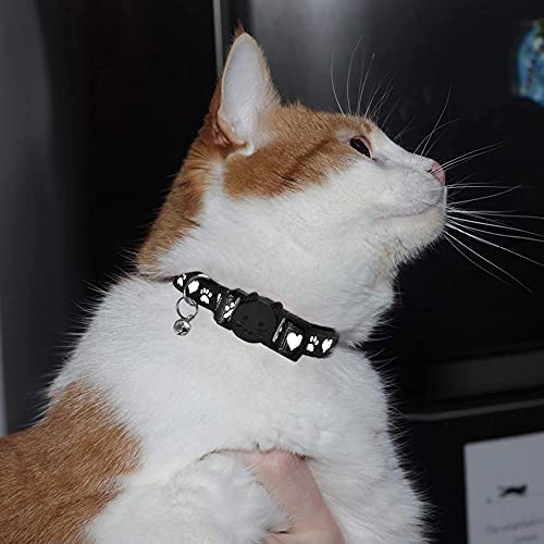 Reflective Cat Collar With Bell, Set Of 6, Solid & Safe Collars For Cats, Nylon, Mixed Colors, Pet Collar, Breakaway Cat Collar, Free Replacement (Mixed)