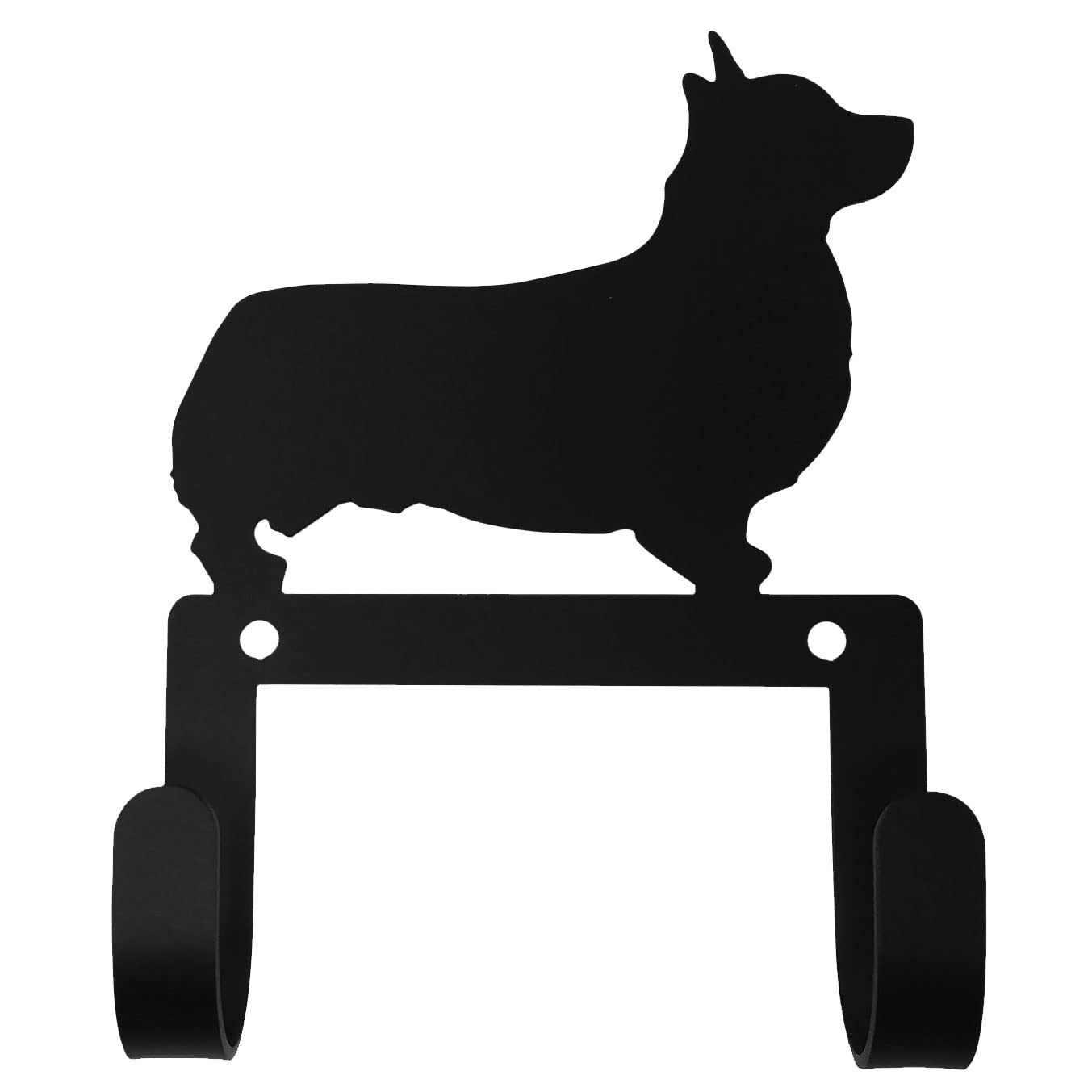 Village Wrought Iron Corgi Dog Leash & Collar Wall Hook