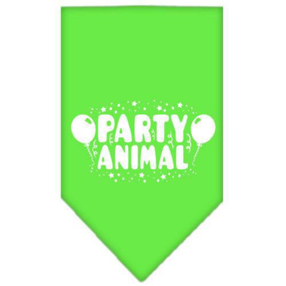 Pet and Dog Bandana Screen Printed, "Party Animal" Purple Large