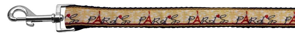 Pet Dog & Cat Nylon Collar or Leash, "From Paris With Love" 3/8" w x 6 ft. leash