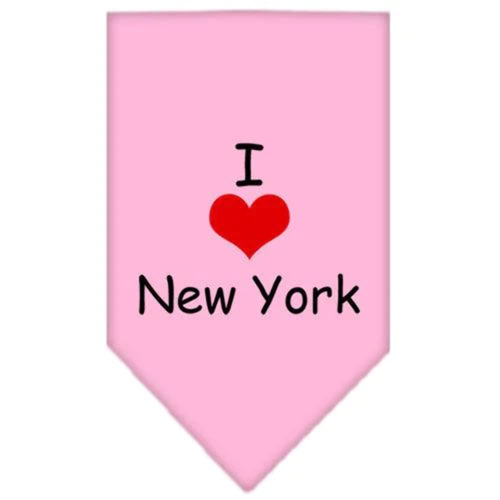Pet and Dog Bandana Screen Printed, &quot;I Heart NY&quot; Grey Large