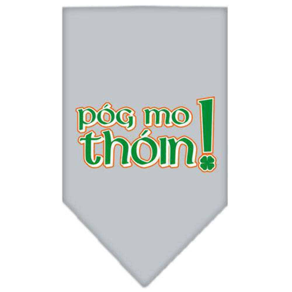 Pet and Dog Bandana Screen Printed, &quot;Pog Mo Thoin&quot; White Large