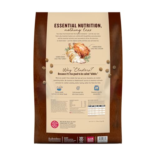 The Honest Kitchen Human Grade Essential Clusters Dry Dog Food, Whole Grain Turkey & Chicken 20 lb Bag