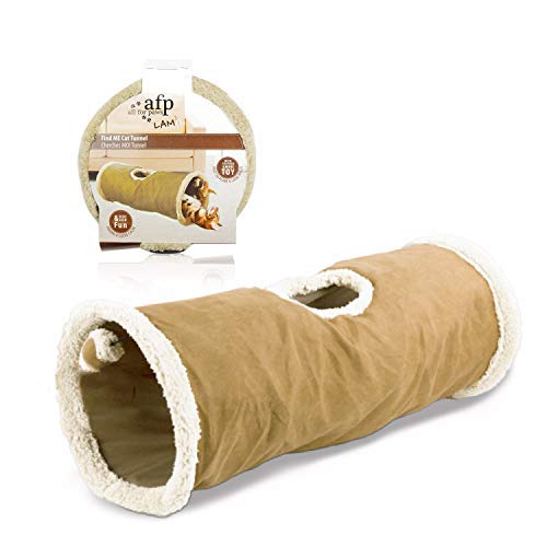 All For Paws Cat Toys Cat Tunnel And Cat Cube Collapsible Kitten Indoor Toys Crinkle Cat Tunnel Cat Toys (Lambswool),You Will Receive Either A Brown Or Gray Or Tan Toy