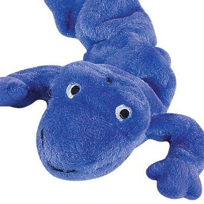 Zanies Plush Bungee Geckos Dog Toy, 16-Inch, Bundle Of 4 (Blue, Neon Green, Orange, And Purple)