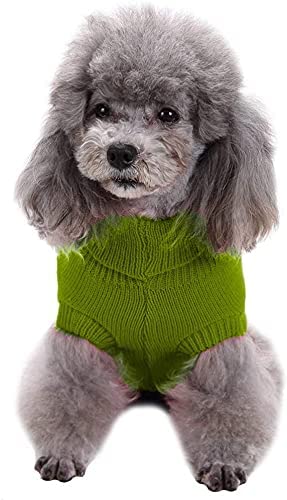 Chborchicen Small Dog Sweaters Knitted Pet Cat Warm Dog Sweatshirt Winter Clothes Kitten Puppy Sweater (Xx-Small, Light Green)