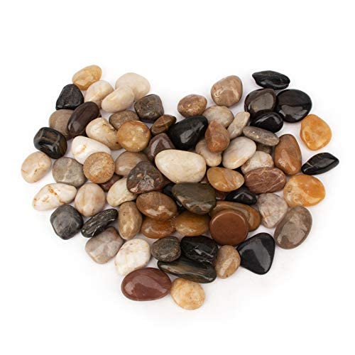 [18 Pounds] Pebbles Aquarium Gravel River Rock, Natural Polished Decorative Gravel,Garden Ornamental River Pebbles Rocks, Mixed