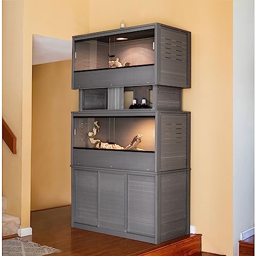 New Age Pet ECOFLEX Mojave Reptile Habitat Stacker, Large 48", Grey, Easy Clean, 10 Year Warranty, Model EHRMS31-05L
