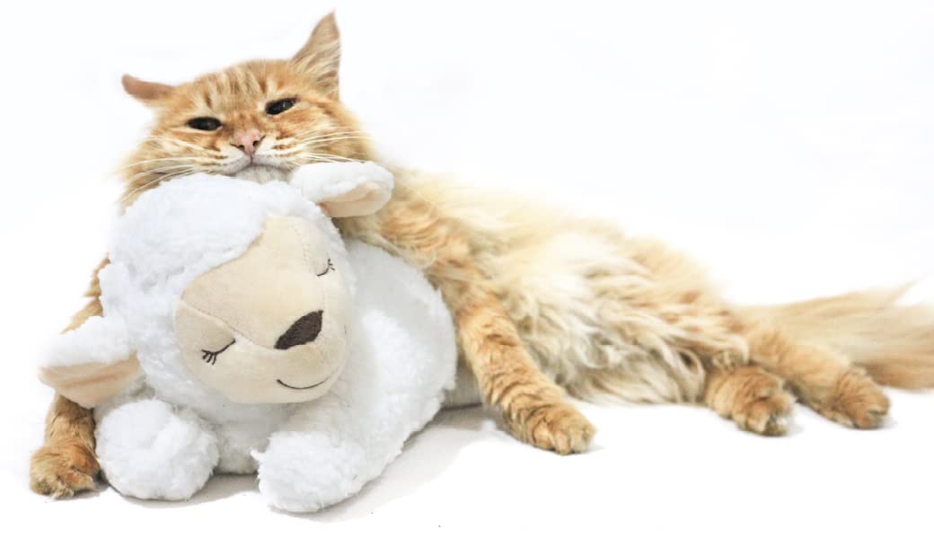 Honourhope Dog Heartbeat Toy For Anxiety Relief, Dog Soft Plush Toy Pet Calming Puppy Behavioral Training Aid Toy Pet Companion Pillow For Puppy Dog Cat Kitty Pets - Sheep