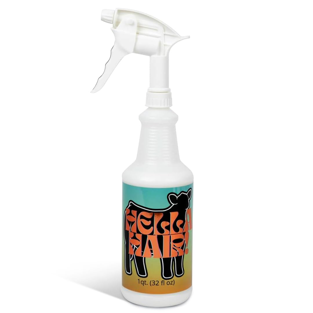 Hella Hair Mane & Tail Conditioner With High-Volume Sprayer - Professional Livestock Detangler For Horses, Cattle, Goats & Sheep
