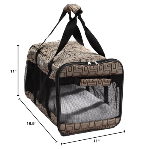 Pet Life Airline Approved Ultra-Comfort Designer Collapsible Travel Fashion Pet Dog Carrier, Medium, Plaid Design