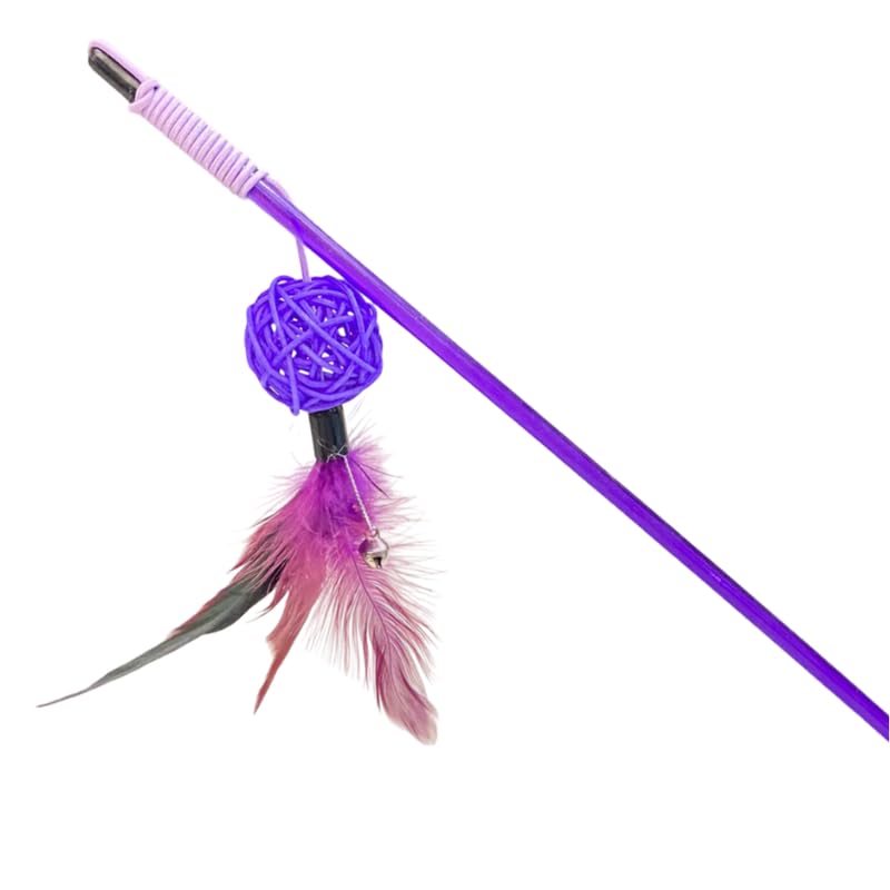Dog Trust Pet Cat Toys And Accessories Cat Feather With Loud Bell 1 Pcs Cat Sisal Teaser Wood Stick